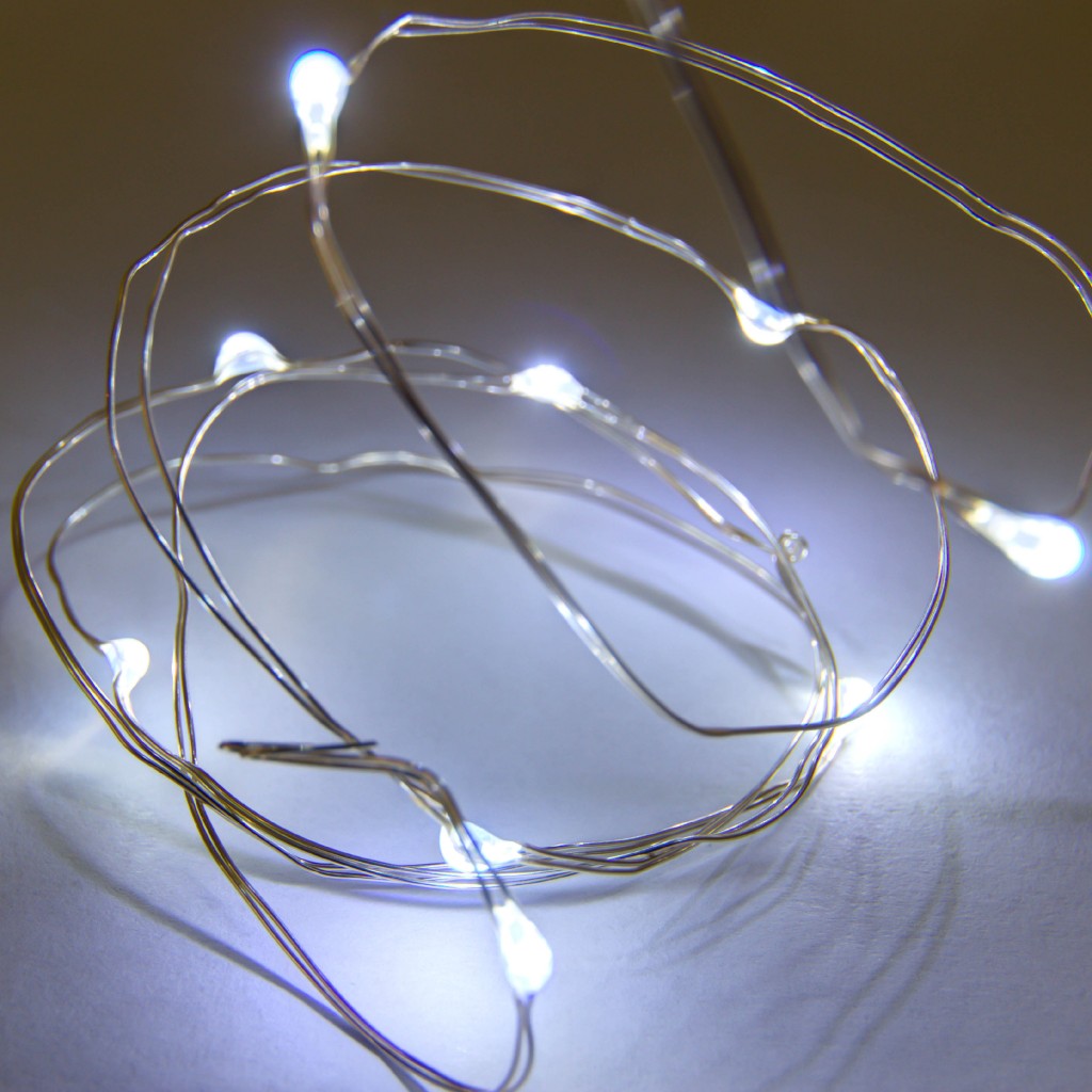 LED Draht Lichterkette, 10er kaltweiß von decoLED.de