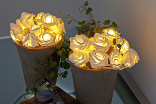 LED Lichterkette Batterie mit Rosen