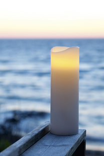 LED Echtwachskerzen, H30cm, weiß