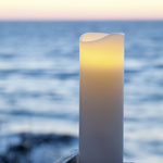 LED Echtwachskerzen, H30cm, weiß