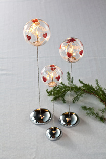 Leuchtkugel Trio LED 3er Set, rot Herz