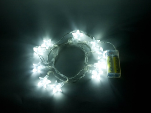 Lichterkette mit Sternen, 10er LED kaltweiß