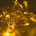 Lichterkette mit großen Kristallen, 10er LED warmweiß