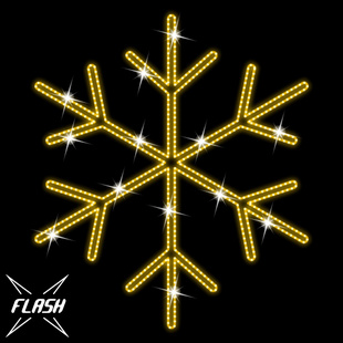 LED-Motiv Schneeflocke, warmweiß mit kaltweiß Flash 