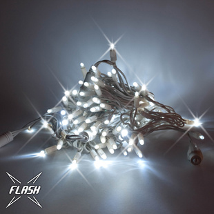 LED Lichterkette 120er kaltweiß mit Flash
